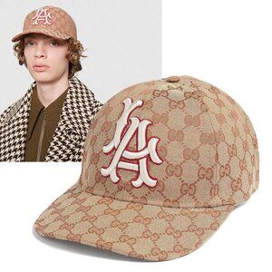 GUCCI BASEBALL CAP LA DODGERS GG SUPREME LOGO CANVAS PATCH HAT sz 57 - 61